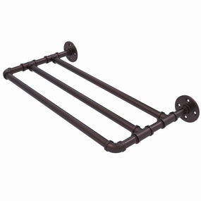 18" Wall Mounted Towel Shelf, Antique Bronze Finish