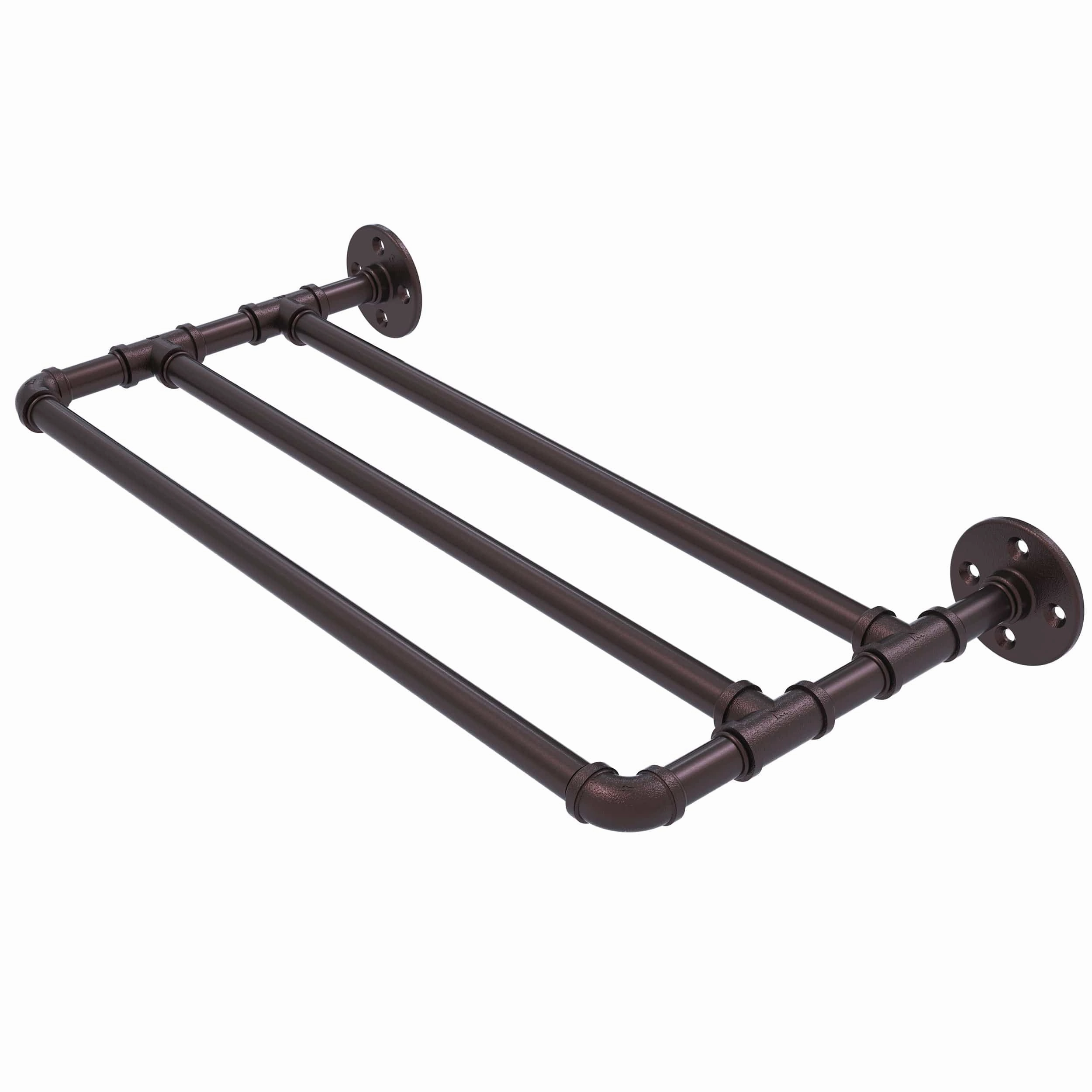 18" Wall Mounted Towel Shelf, Antique Bronze Finish