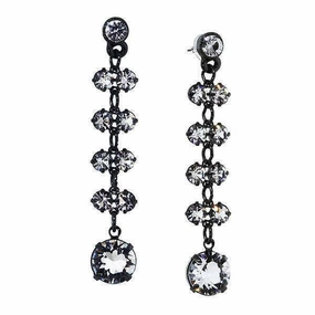 1928 Bridal Genuine Austrian Crystal Round Drop Earrings