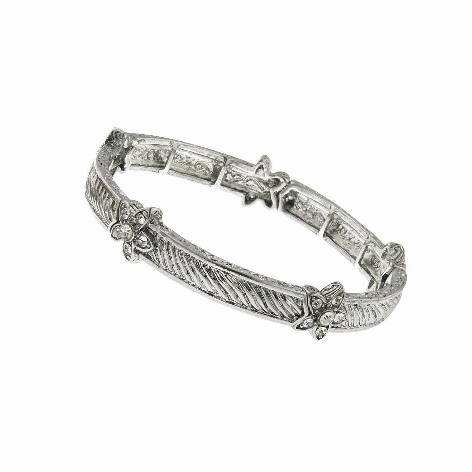 2028 Jewelry Lily Flower Crystal Stretch Bracelet