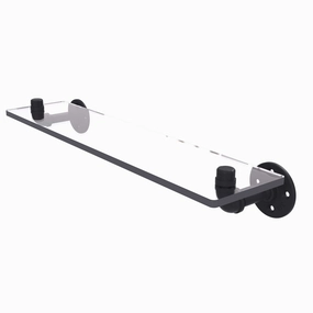 22" Glass Shelf, Matt Black Finish