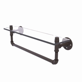 22" Glass Shelf with Towel Bar, Oil Rubbed Bronze Finish