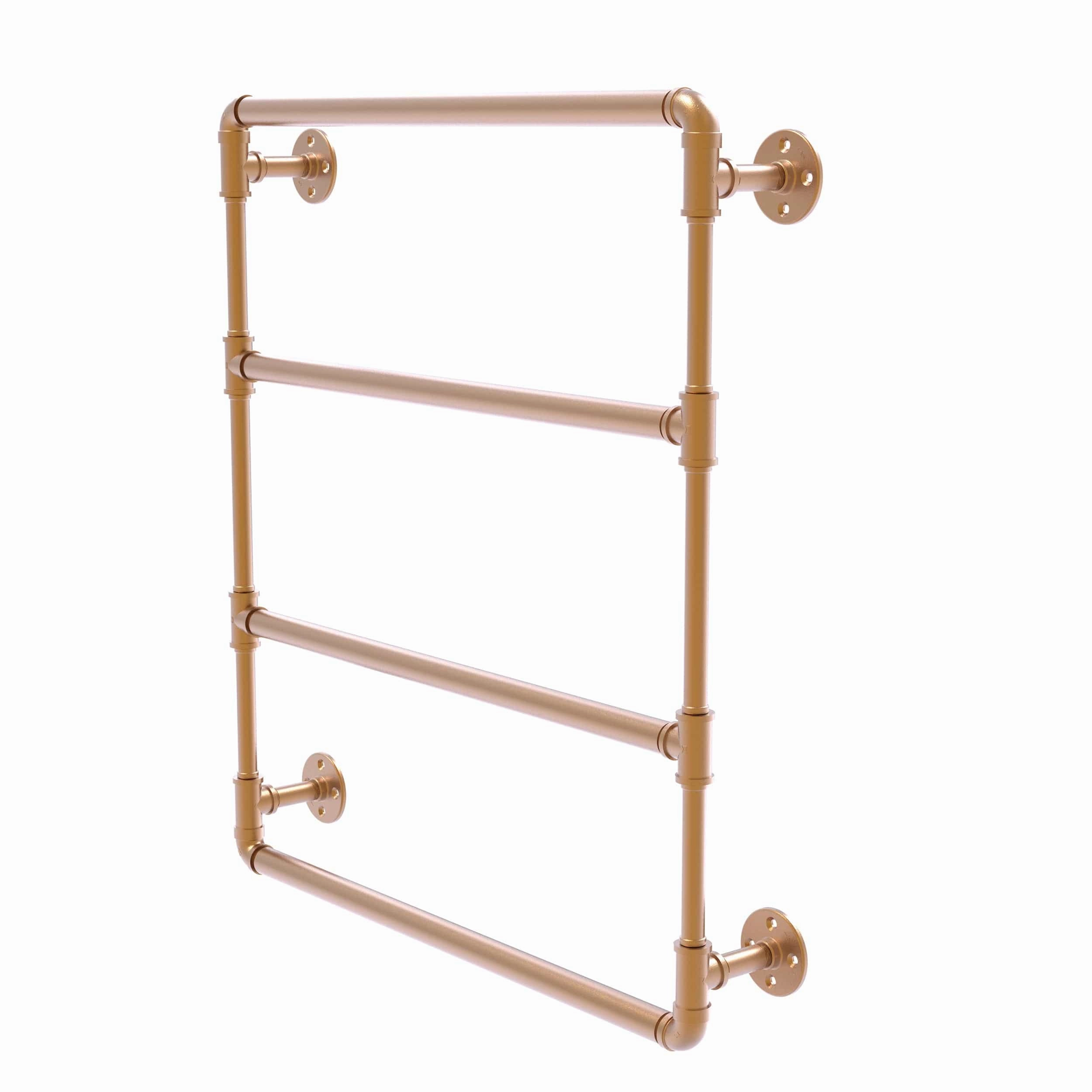 30" Wall Mounted Ladder Towel Bar, Brushed Bronze Finish