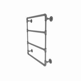 30" Wall Mounted Ladder Towel Bar, Matt Gray Finish