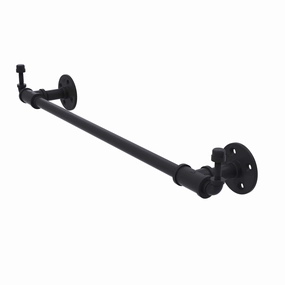 36" Towel Bar with Integrated Hooks, Matt Black Finish