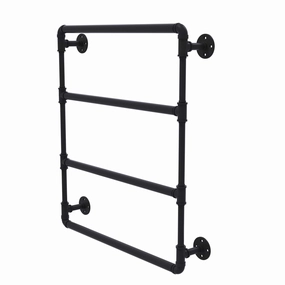 36" Wall Mounted Ladder Towel Bar, Matt Black Finish