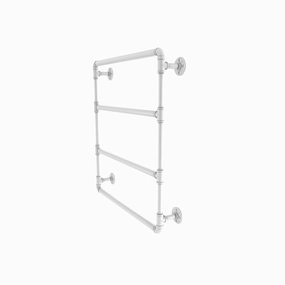36" Wall Mounted Ladder Towel Bar, Matt White Finish