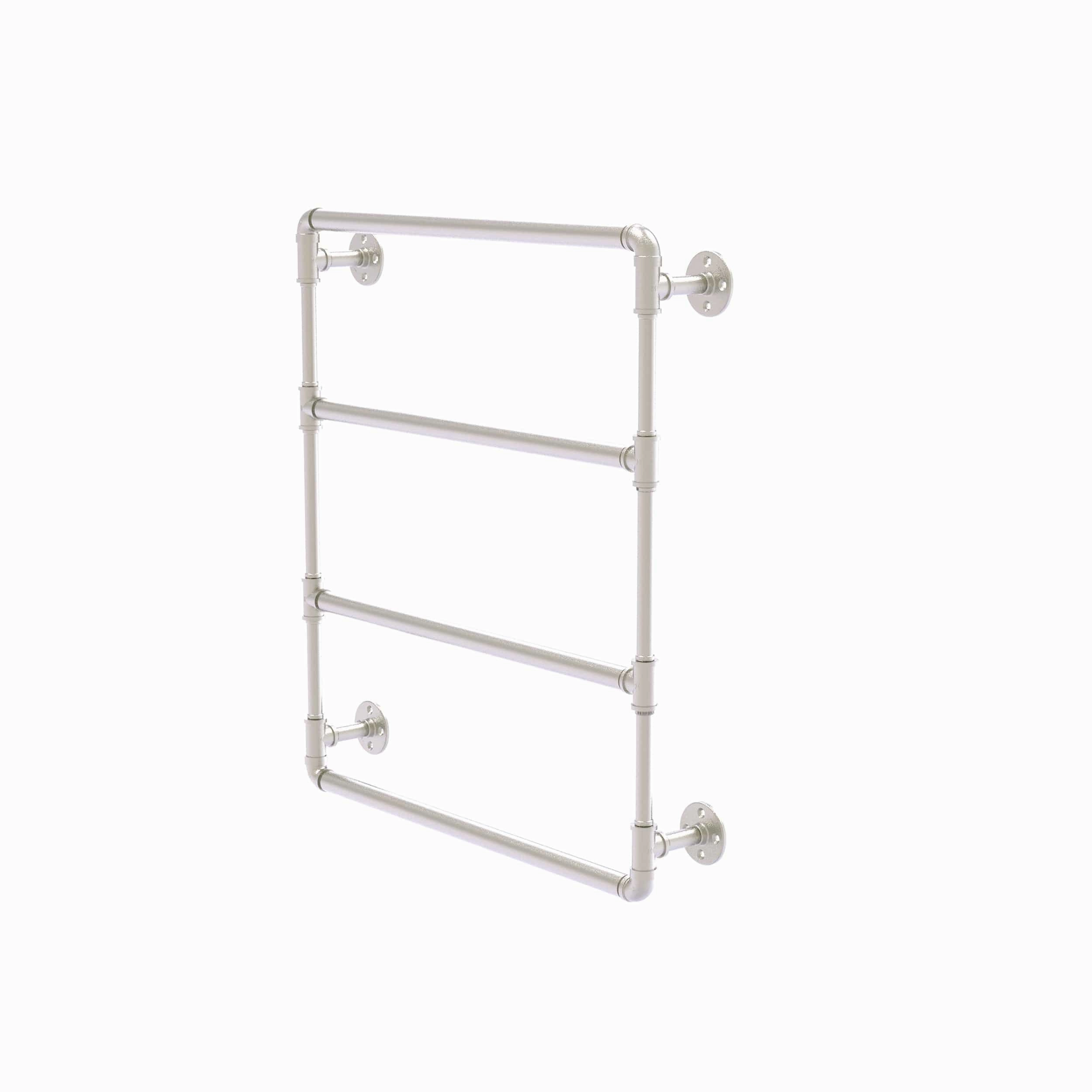 36" Wall Mounted Ladder Towel Bar, Satin Nickel Finish