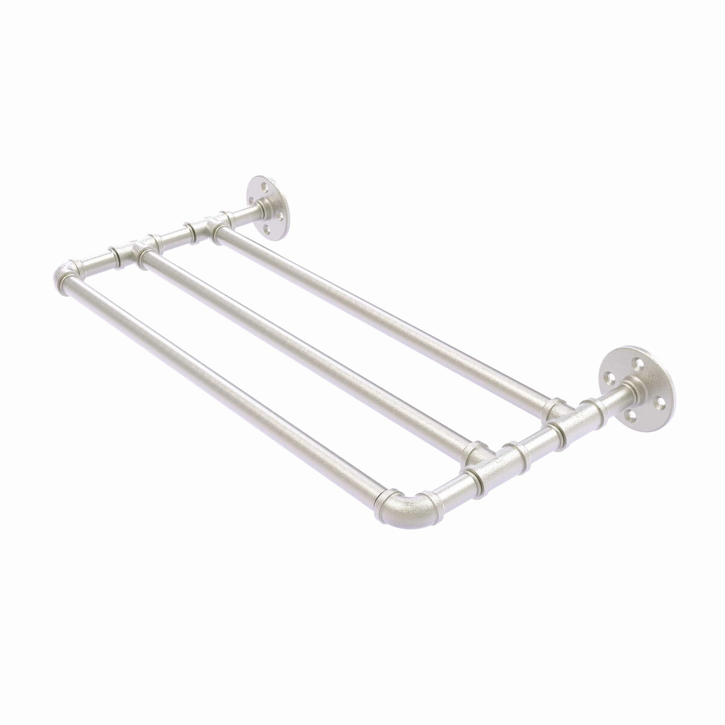 36" Wall Mounted Towel Shelf, Satin Nickel Finish