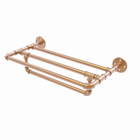36" Wall Mounted Towel Shelf with Towel Bar, Brushed Bronze Finish