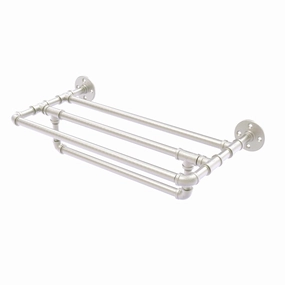 36" Wall Mounted Towel Shelf with Towel Bar, Satin Nickel Finish
