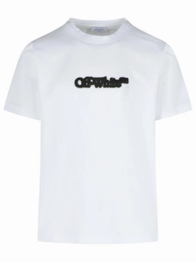 'Spray Arrow' White Cotton T-Shirt