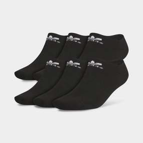 adidas Originals Trefoil No Show Socks (6 Pack) Black / White