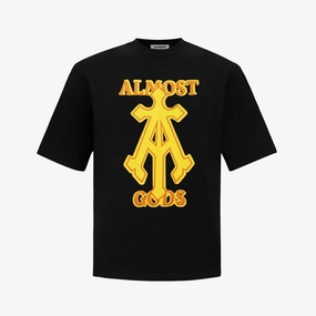 ALMOST GODS | ALPHA CROSS SPRAY PAINT TEE { BLACK