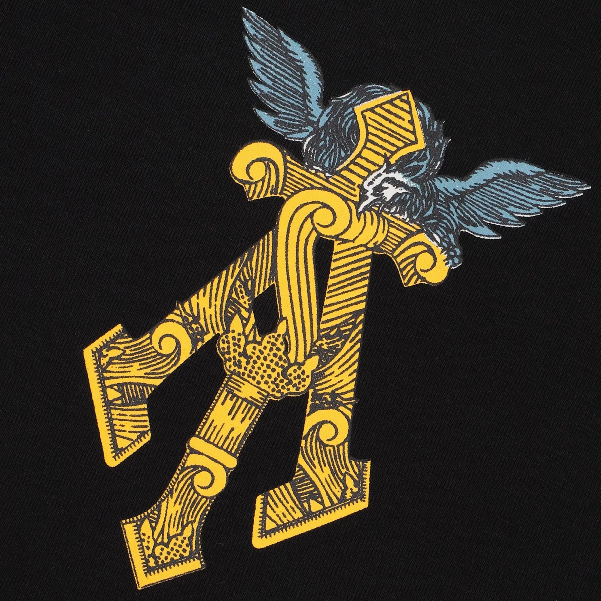 ALMOST GODS | GILDED ALPHA CROSS RELAXED TEE { BLACK/GOLD