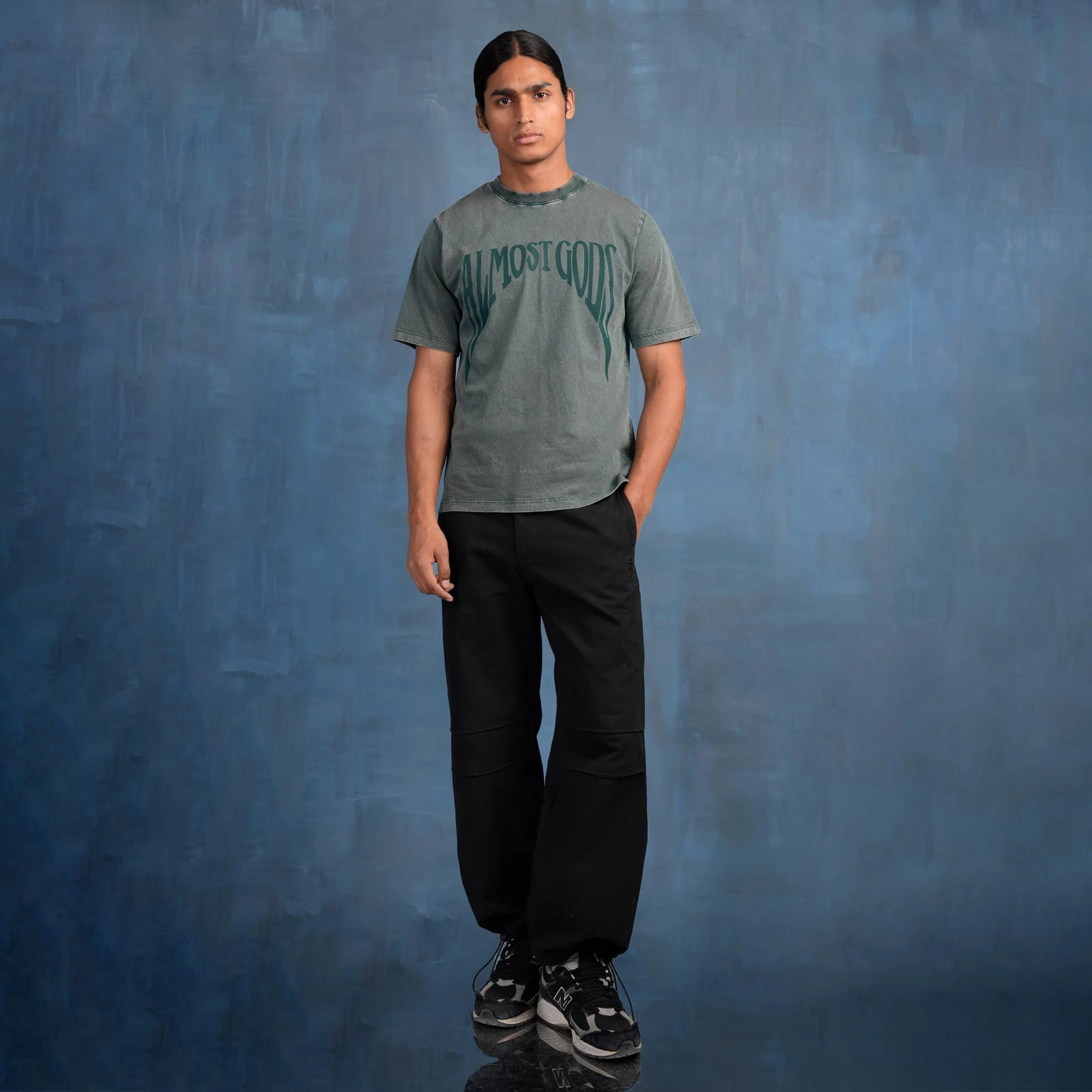 ALMOST GODS | STONEWASHED GOTHIC RELAXED TEE { PINE