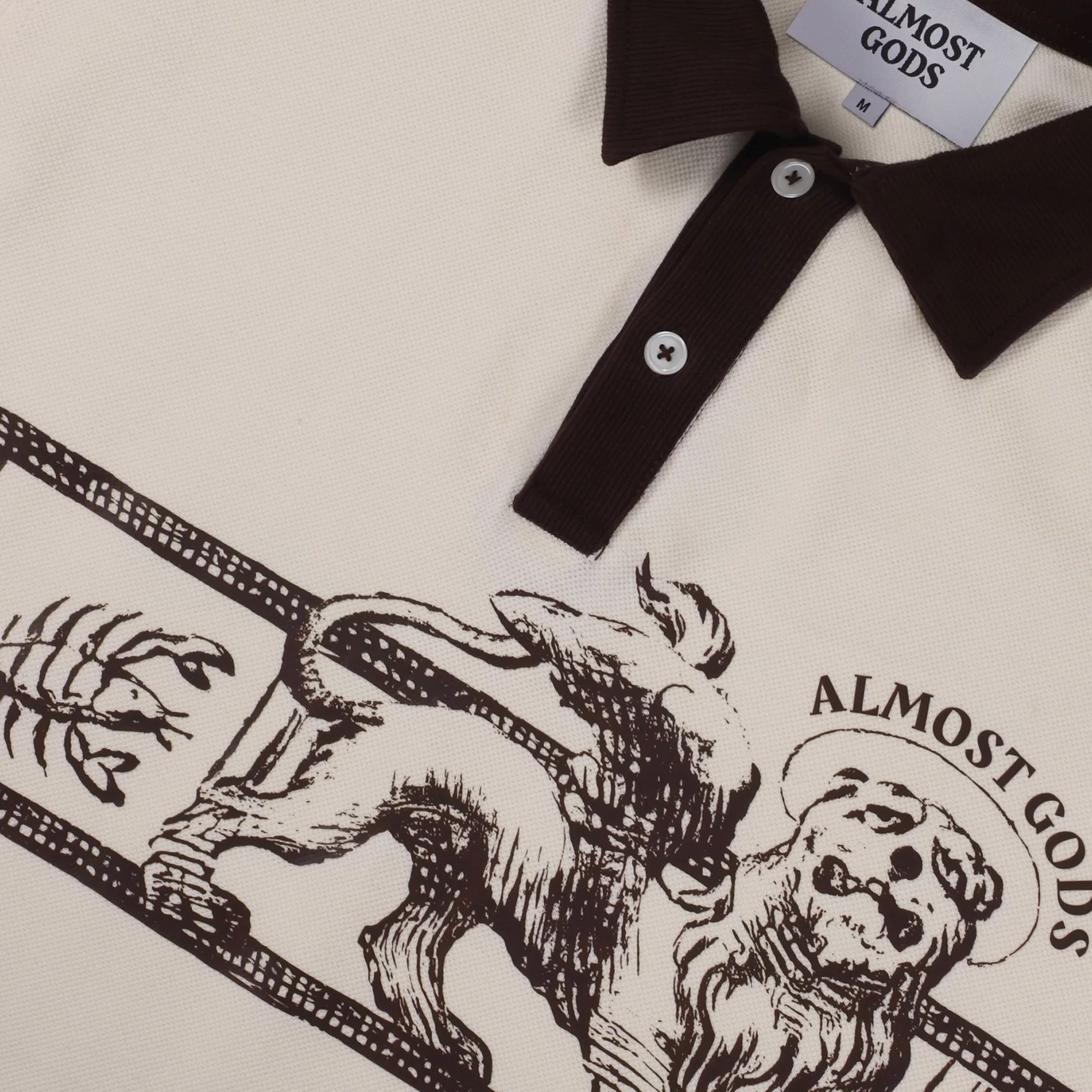 ALMOST GODS | ZODIAC RELAXED POLO { OFF WHITE