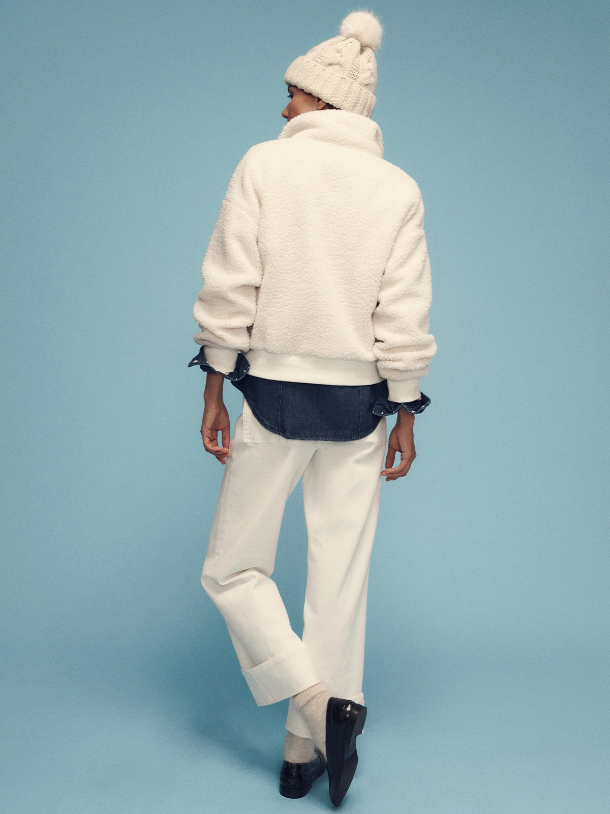 Alpine Sherpa Half-Zip Popover Chalk