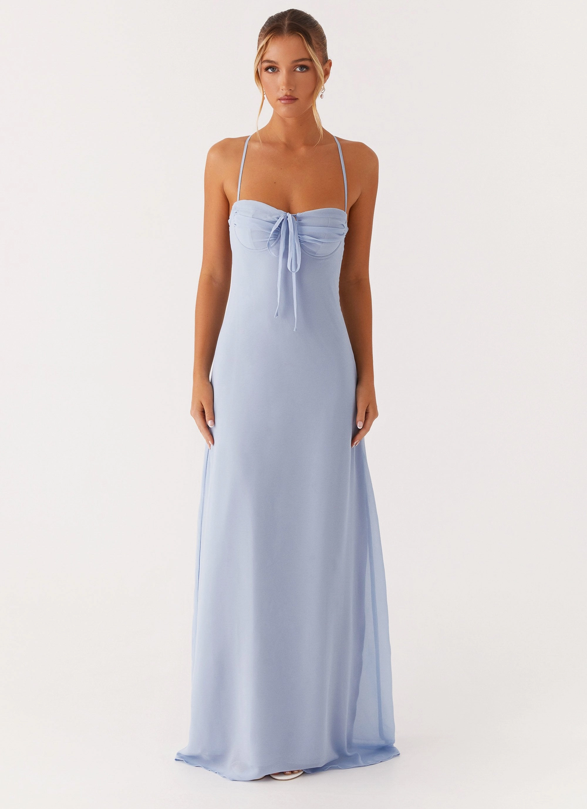 Aveline Bustier Maxi Dress - Blue