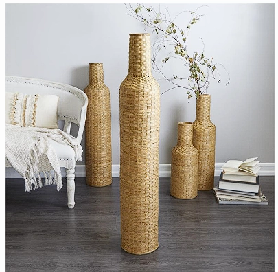BAMBOO TALL WOVEN FLOOR VASE