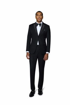 Bergamo Orange Solid Black Notch Tuxedo Modern Fit