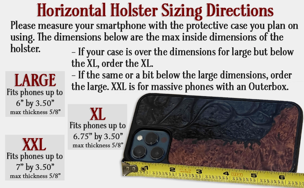 Brown Deluxe Leather Horizontal Cellphone Holster Case