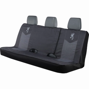 Browning Chevron Low-Back Seat Cover - Bench - Heather/Black