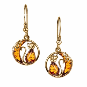 Cat In The Moon Earrings