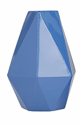 COSMOLIVING BY COSMOPOLITAN BLUE METAL GEOMETRIC VASE