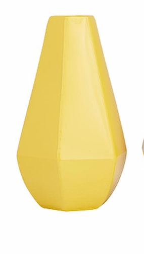 COSMOLIVING BY COSMOPOLITAN YELLOW METAL GEOMETRIC VASE