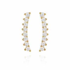 Cubic Zirconia Climber Earrings