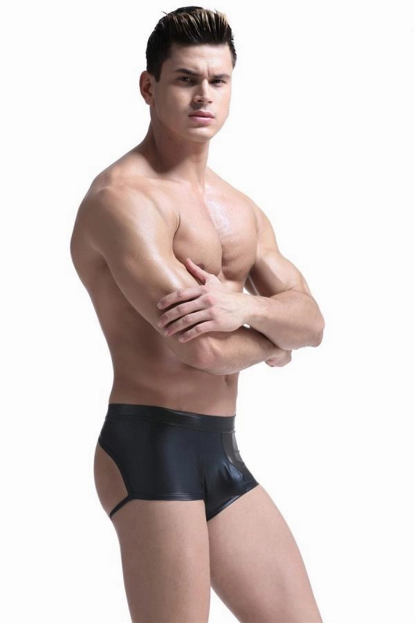 Faux Leather Sexy Underwear Men Panties Mens Thong G String