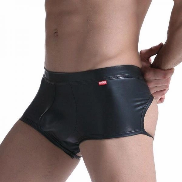 Faux Leather Sexy Underwear Men Panties Mens Thong G String