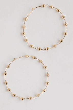 FINAL SALE - Alyssa Large Gold Ball Hoop Earrings