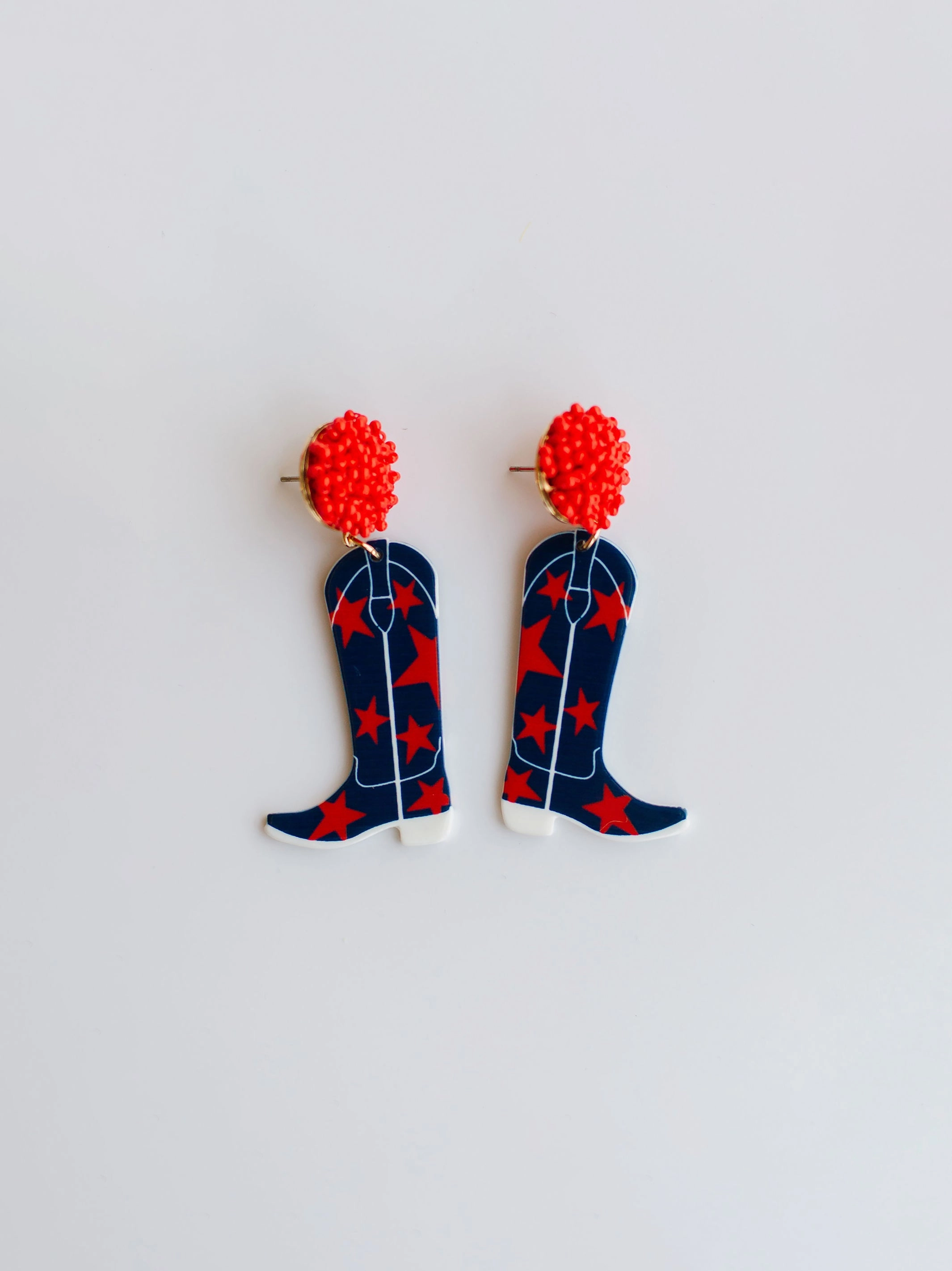 Gameday Cowgirl Earrings | Red   Blue
