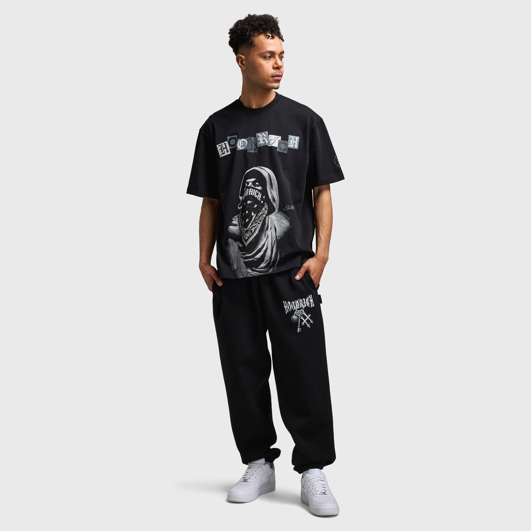 Hoodrich Halo Oversized Graphic T-Shirt Black / Grey