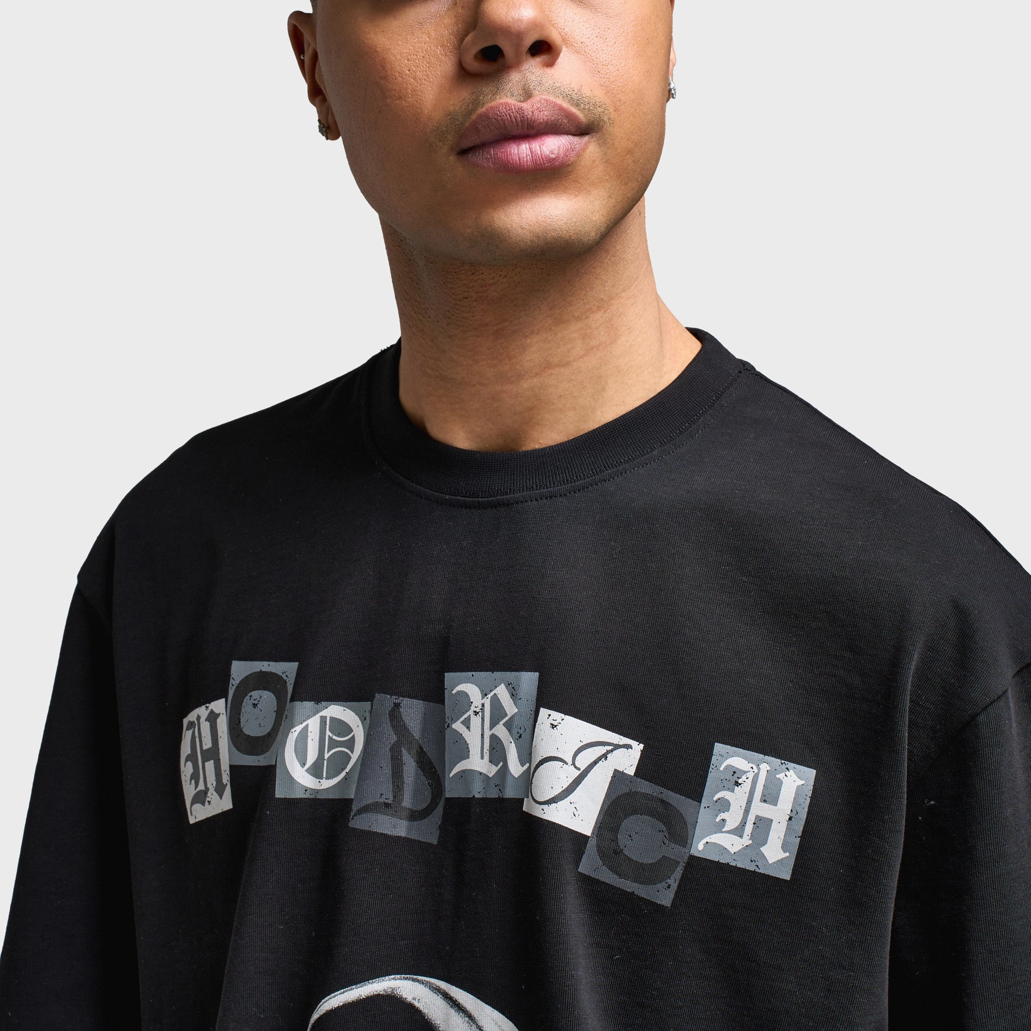 Hoodrich Halo Oversized Graphic T-Shirt Black / Grey