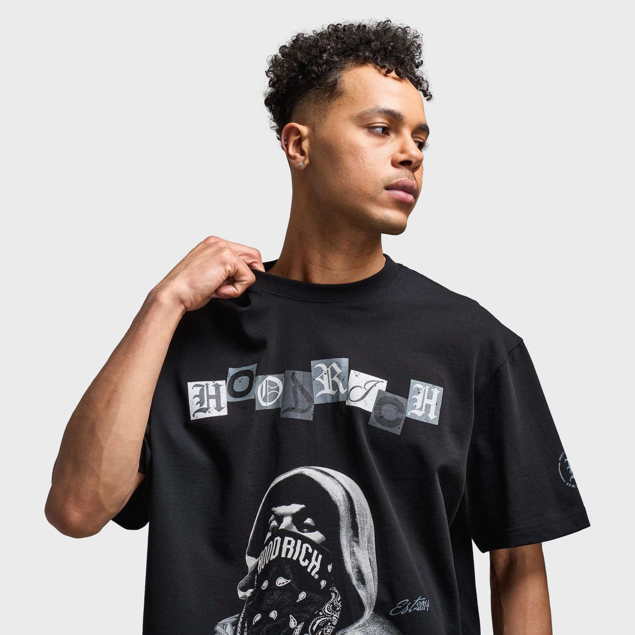 Hoodrich Halo Oversized Graphic T-Shirt Black / Grey