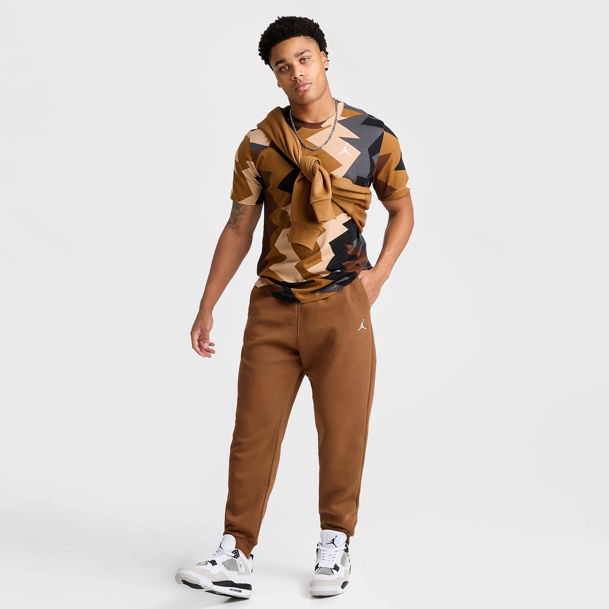 Jordan Essentials Fleece Pants Light British Tan / White