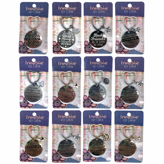 Keychain Friendship Heart Shape - 12 Pieces Per Retail Ready Display 23122