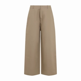 Khaki Beige Cotton Pants