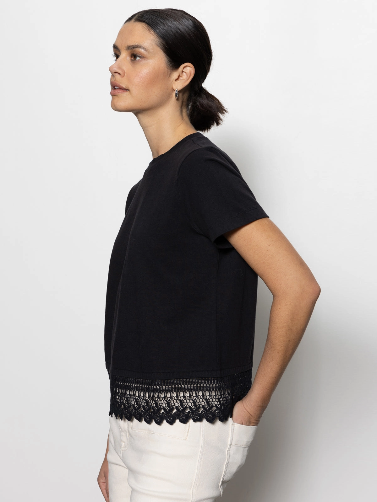 Lace Remix Perfect Tee Black
