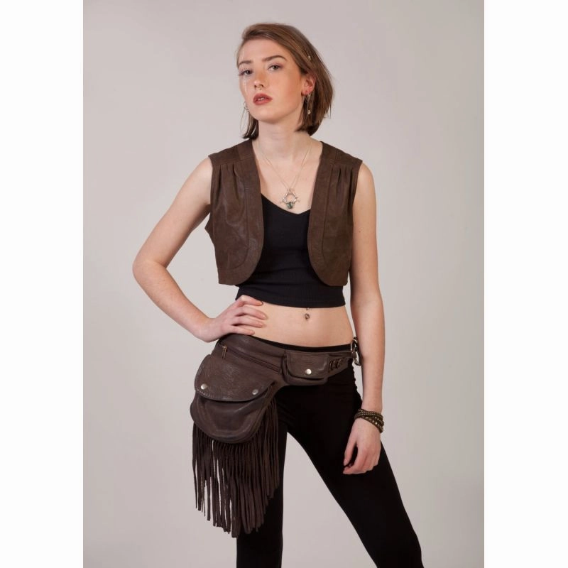 Leather Tassel Belt | Falcon Brown