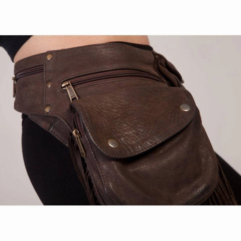 Leather Tassel Belt | Falcon Brown