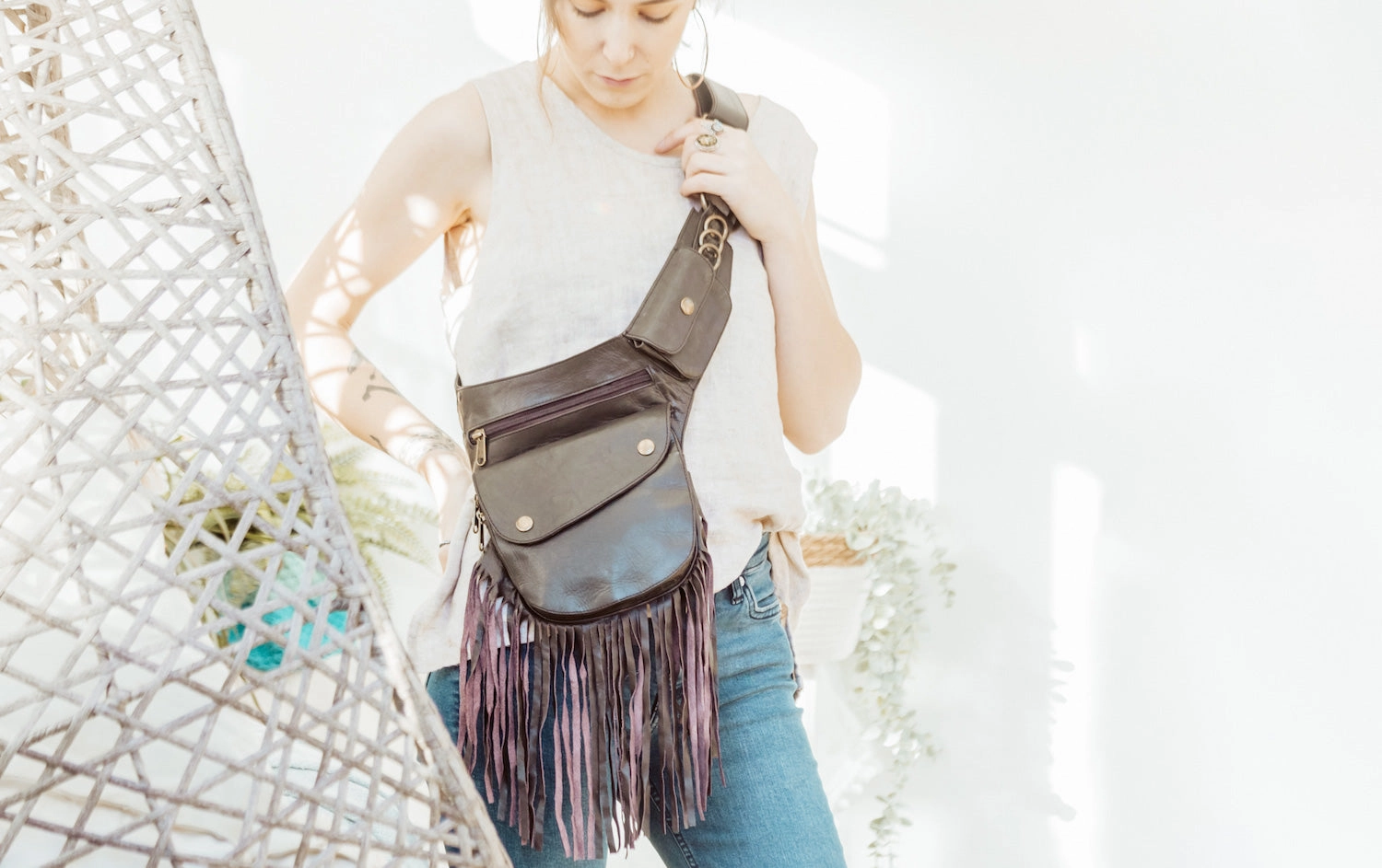 Leather Tassel Belt | Falcon Brown