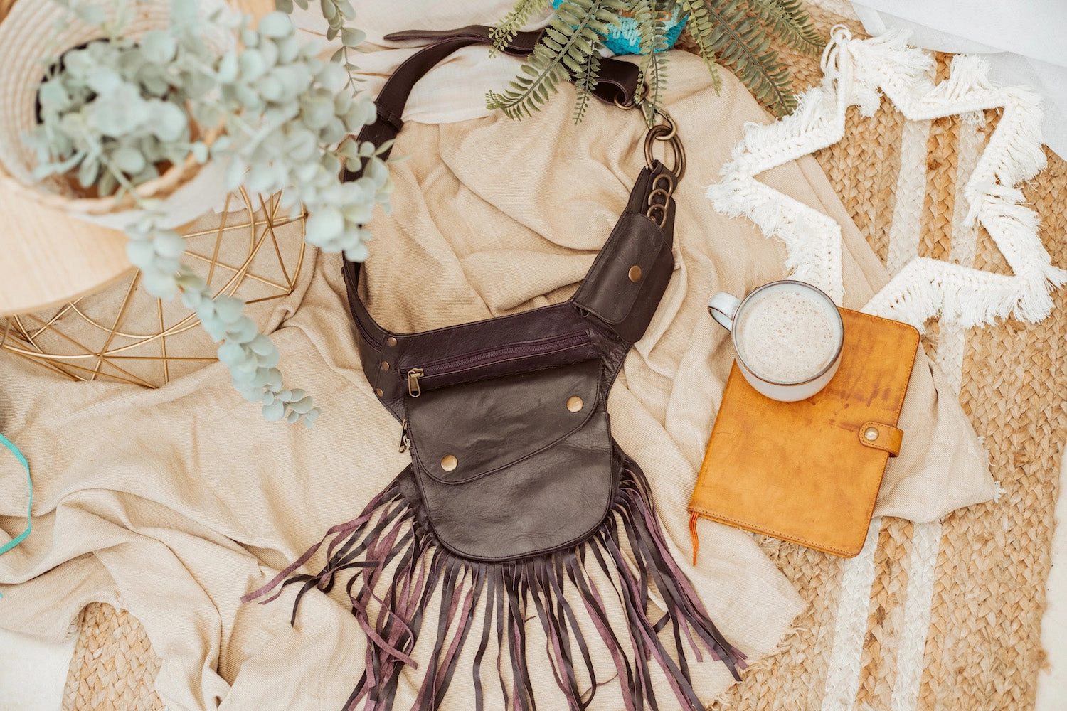 Leather Tassel Belt | Falcon Brown