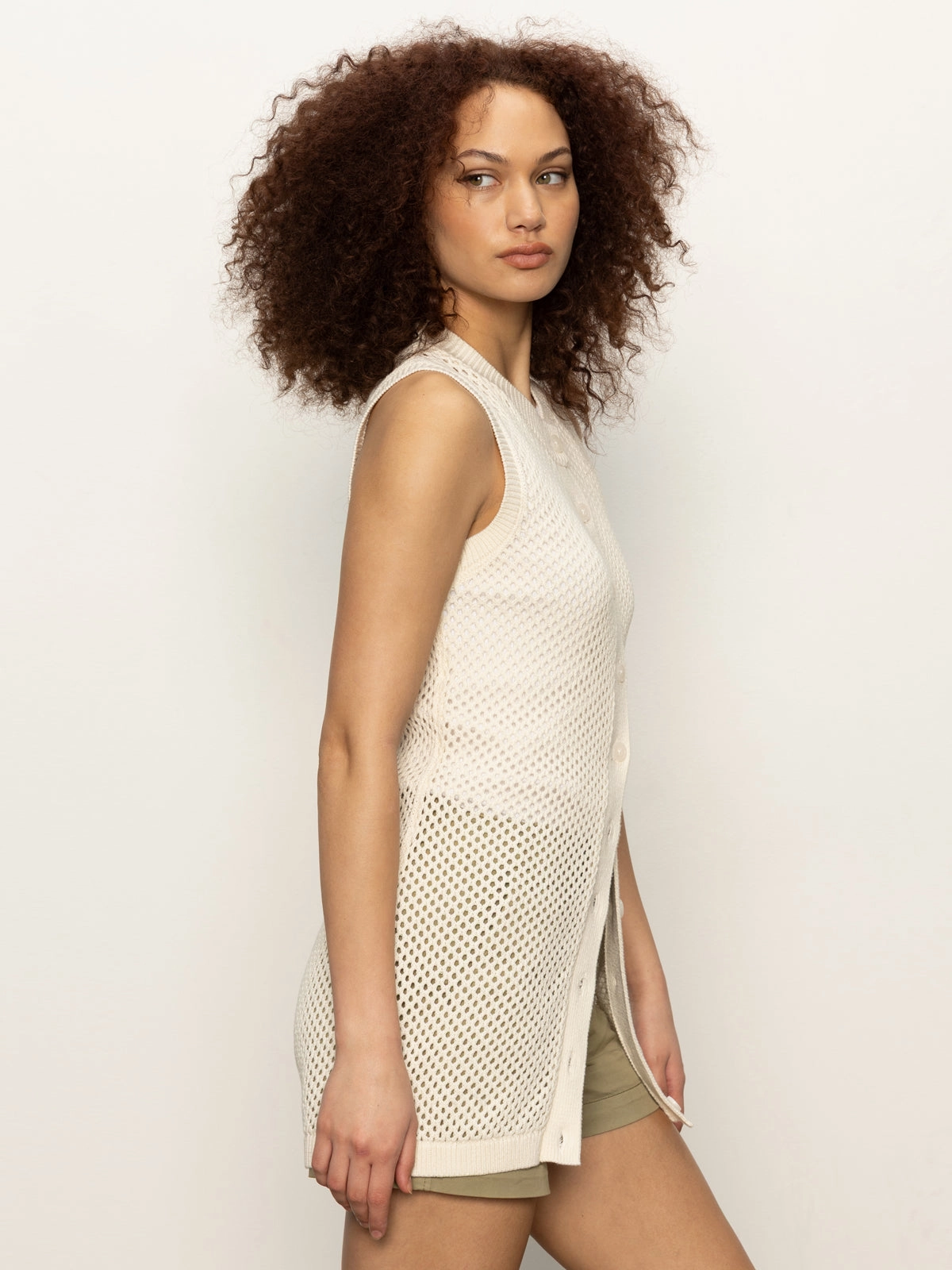 Long Openwork Vest Macrame