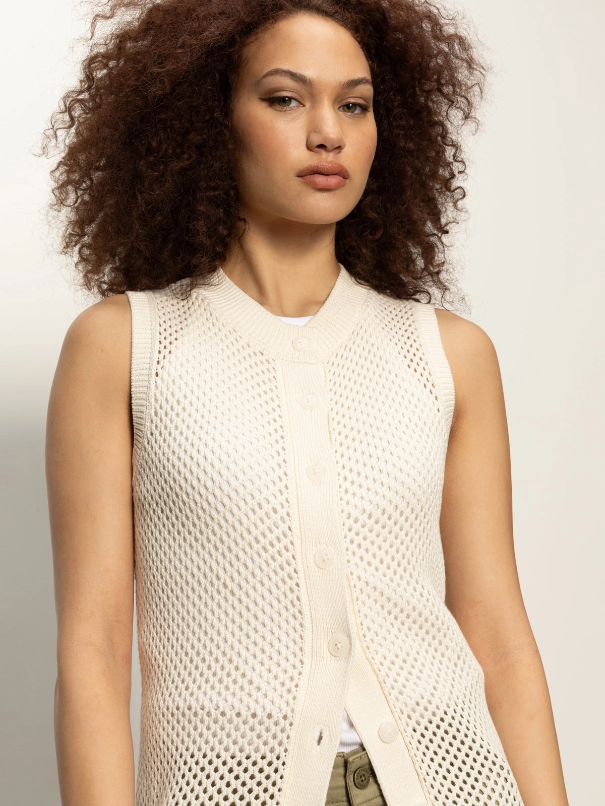 Long Openwork Vest Macrame