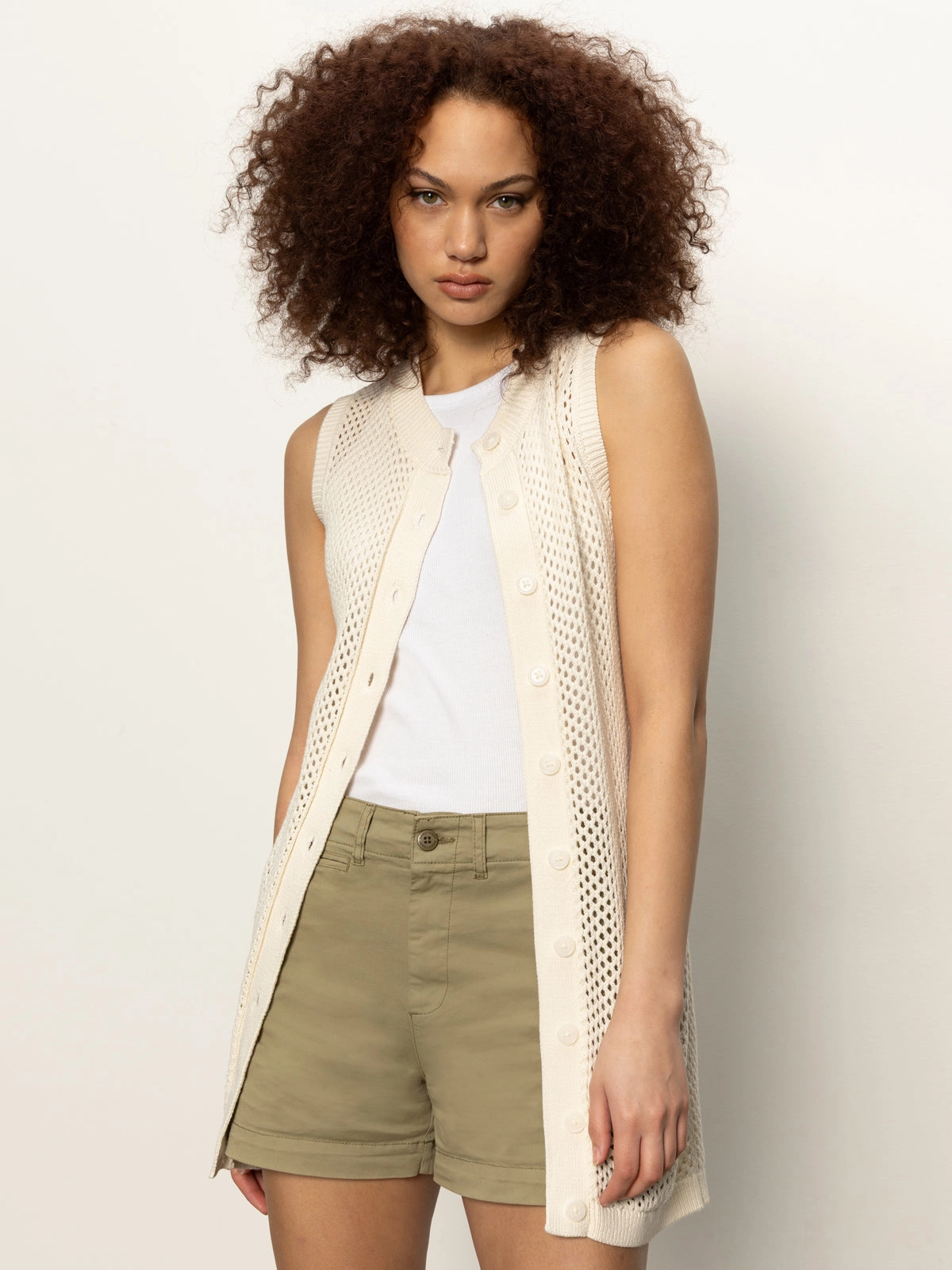 Long Openwork Vest Macrame