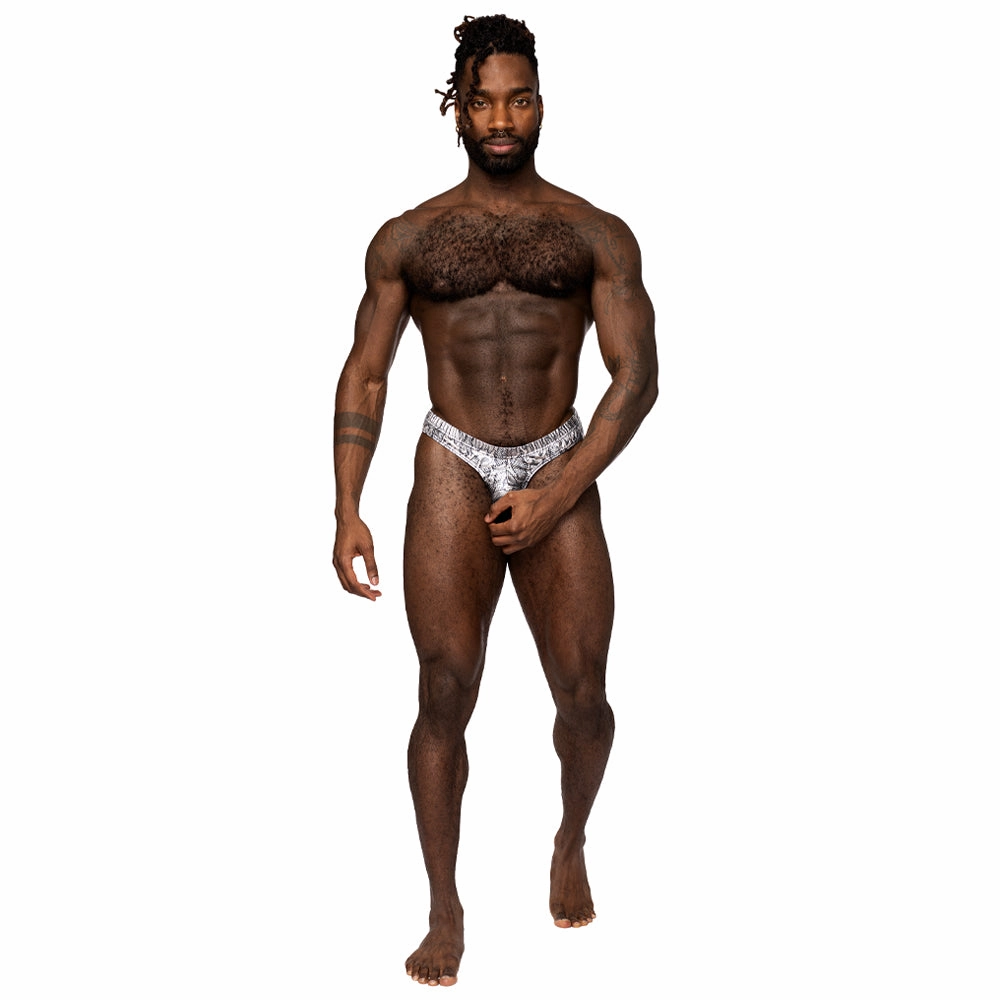 Male Power S'Naked Snakeskin Print Power Sock Backless Underwear